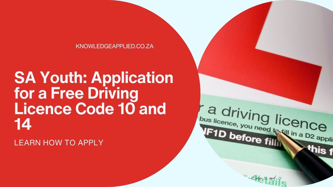 SA Youth: Application for a Free Driving Licence Code 10 and 14