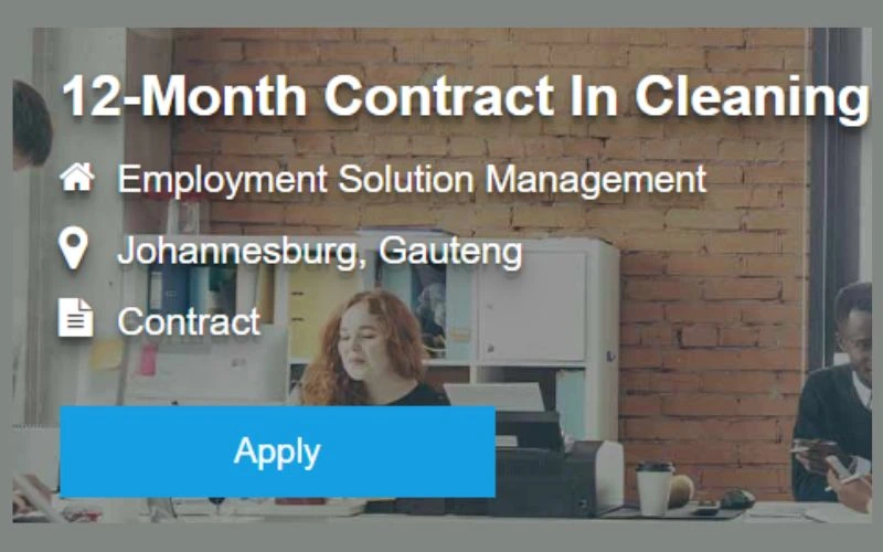 12-Month Contract in Cleaning Jobs