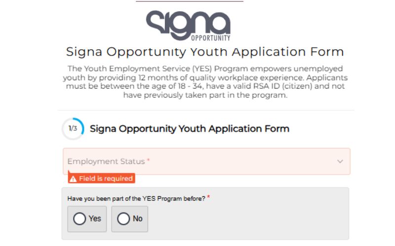 Signa Yes Youth Learnership