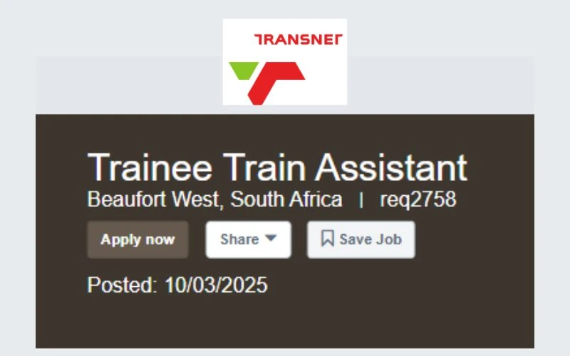 Transnet Trainee Train Assistant